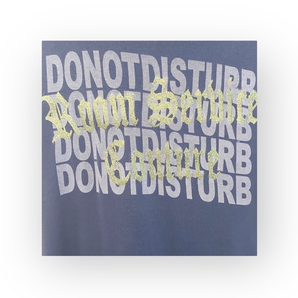 90’s: OG Juicy Couture ✌︎︎ Do Not Disturb Graphic Glitter Baby T Shirt ✌︎︎ Navy - Picture 7 of 14